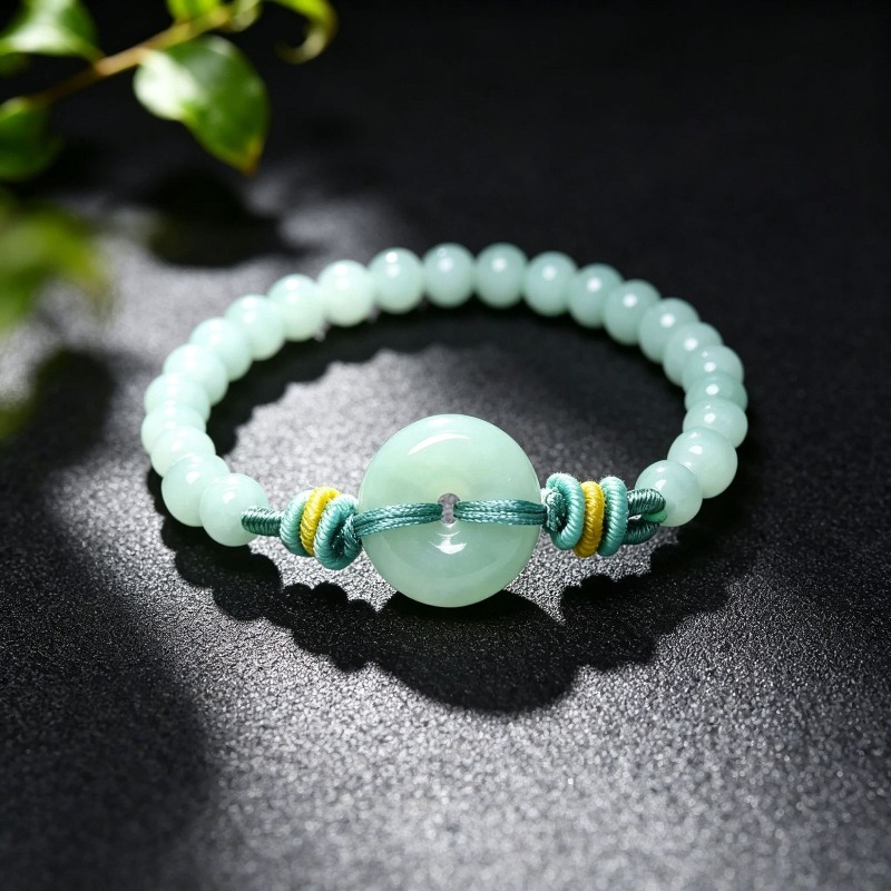 Bracelets - Natural Real Emerald Blue Water Peace