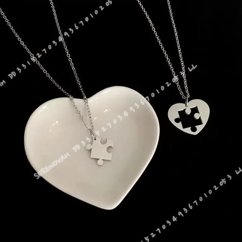 2Pcs Set Simple Puzzle Heart M - огляд і ціна Magnetic Couple Matching Necklaces