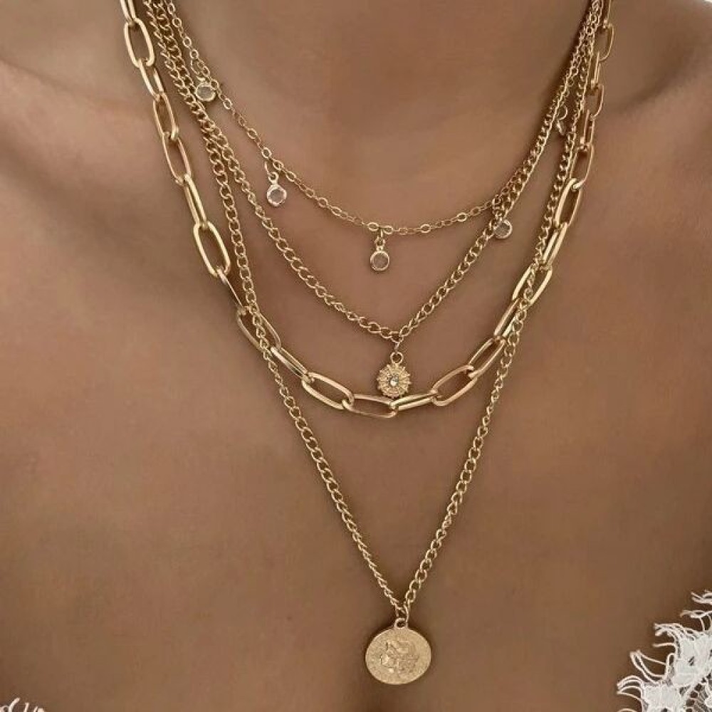 Bohemian Style Portrait Pendan - огляд і ціна Layered Pendant Necklace Aesthetic