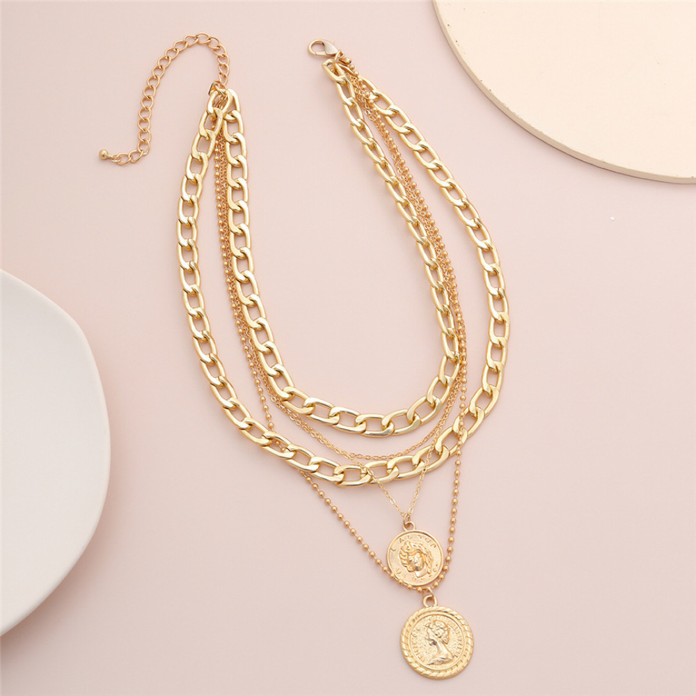 Bohemian Style Portrait Pendan - огляд і ціна Layered Pendant Necklace Aesthetic