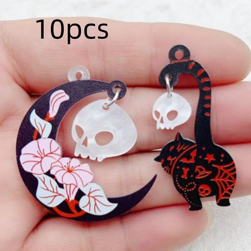 10pcs Halloween Acrylic Ghost  - огляд і ціна Earrings