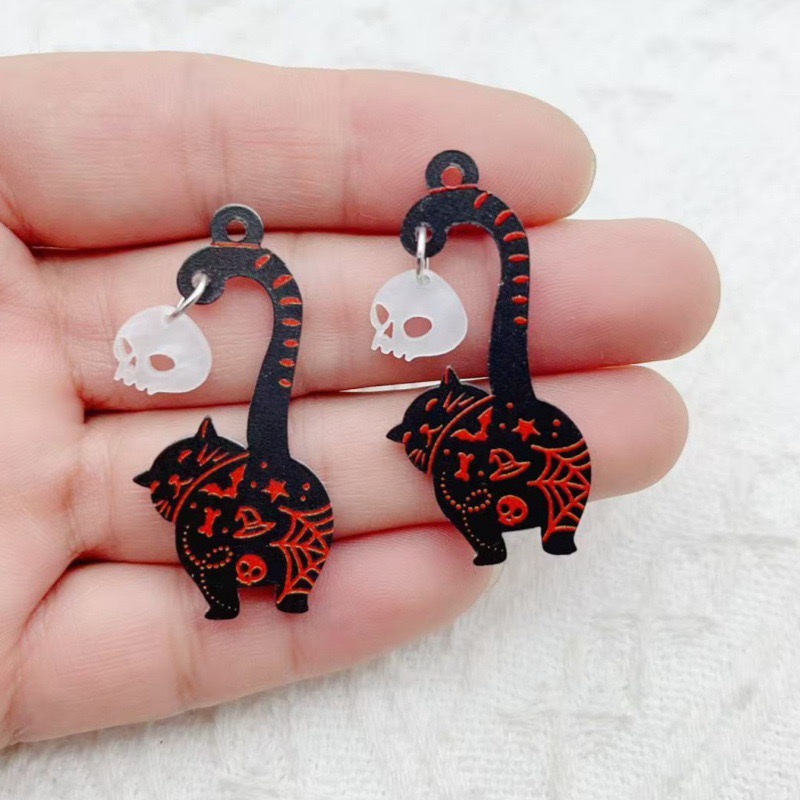 10pcs Halloween Acrylic Ghost  - огляд і ціна Earrings