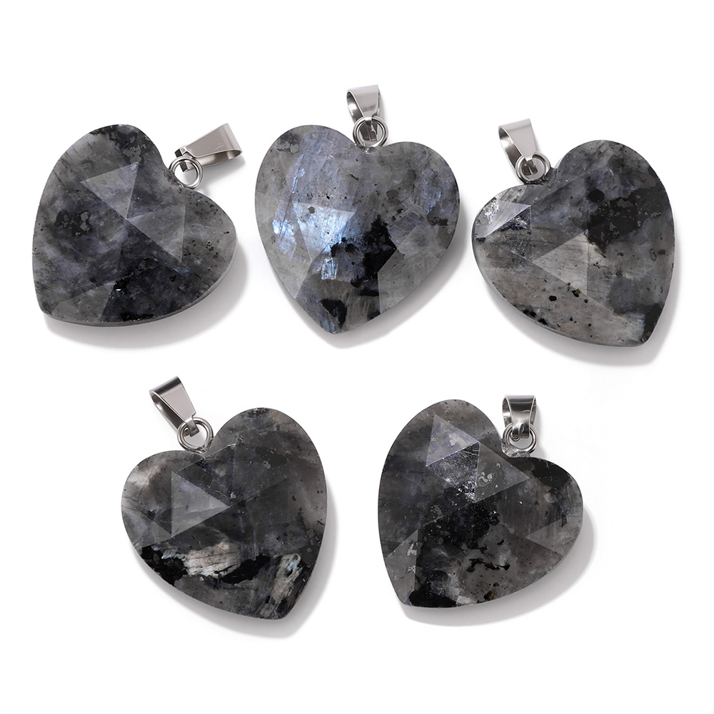 1PC 20mm Faceted Heart Pendant - огляд і ціна Crystal Pendant Necklace Natural Stone