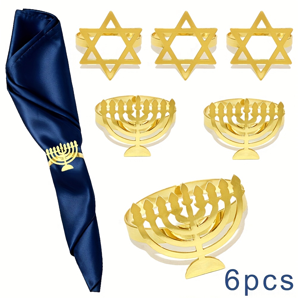 6Pcs Hanukkah Menorah Napkin R - огляд і ціна Rings