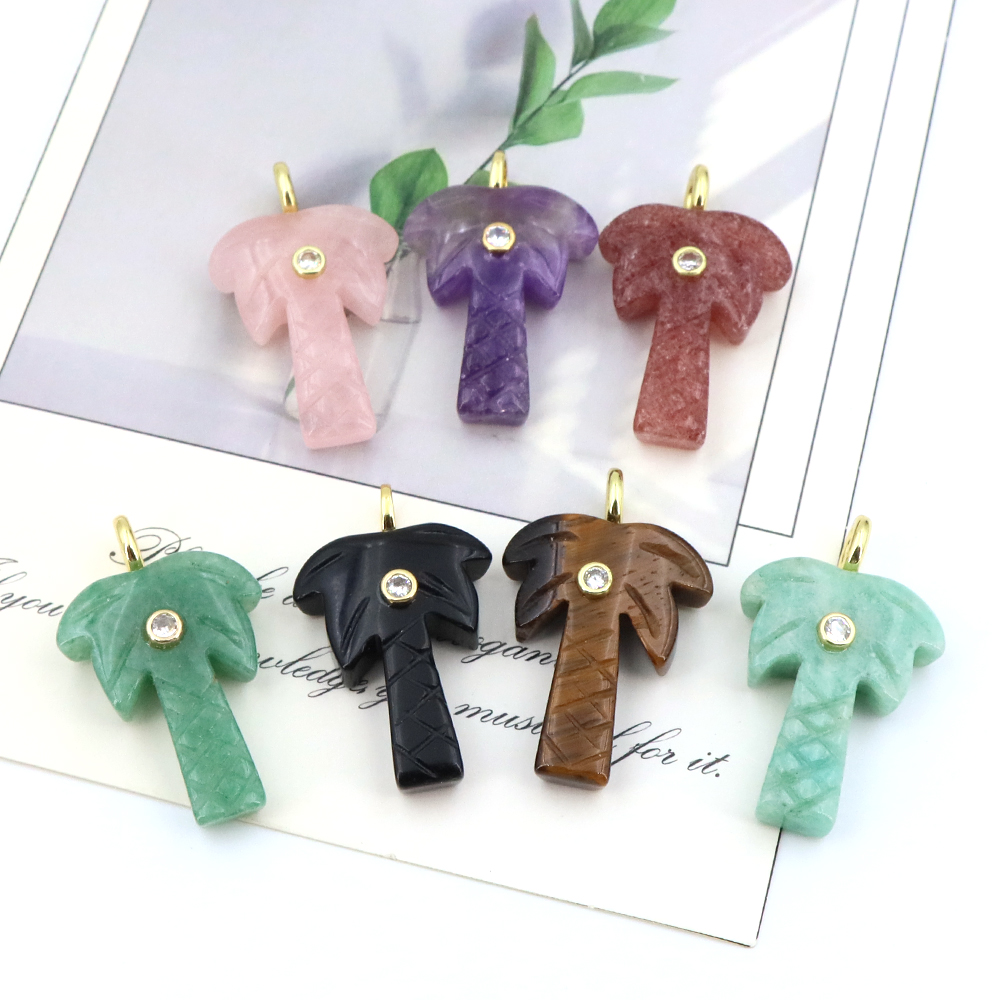 Natural Stone Coconut Tree Pen - огляд і ціна Crystal Pendant Necklace Natural Stone
