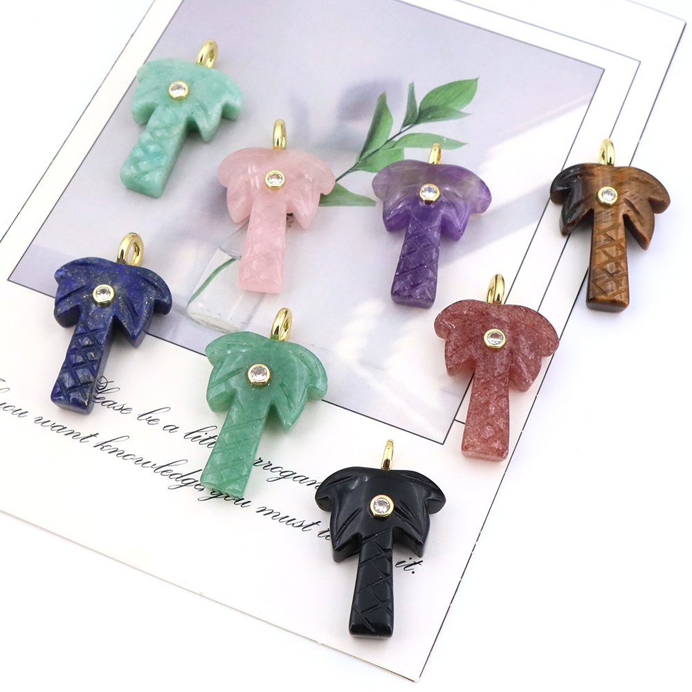 Natural Stone Coconut Tree Pen - огляд і ціна Crystal Pendant Necklace Natural Stone