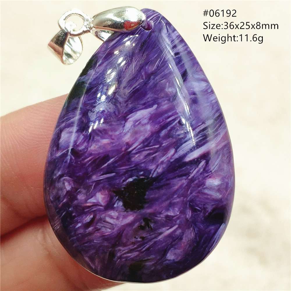Natural Purple Charoite Water  - огляд і ціна 925 Sterling Silver Chain Necklace Men
