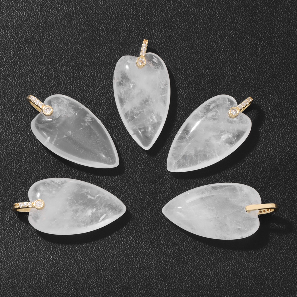 2Pcs Natural Stone Heart Penda - огляд і ціна Crystal Pendant Necklace Natural Stone