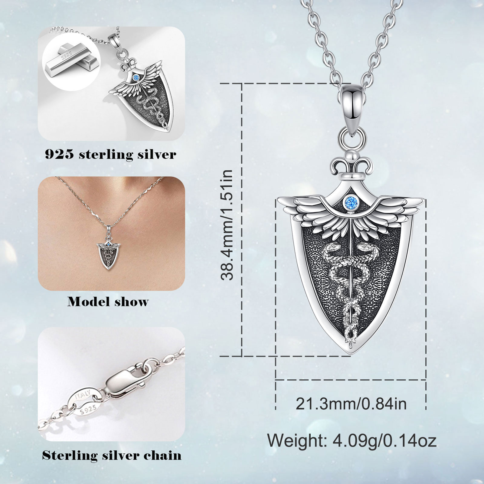 Eudora Original 925 Sterling S - огляд і ціна 925 Sterling Silver Chain Necklace Men