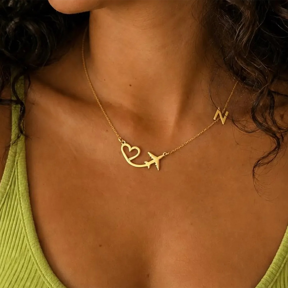 Personalized Heart Airplane In - огляд і ціна Custom Name Necklace Stainless Steel