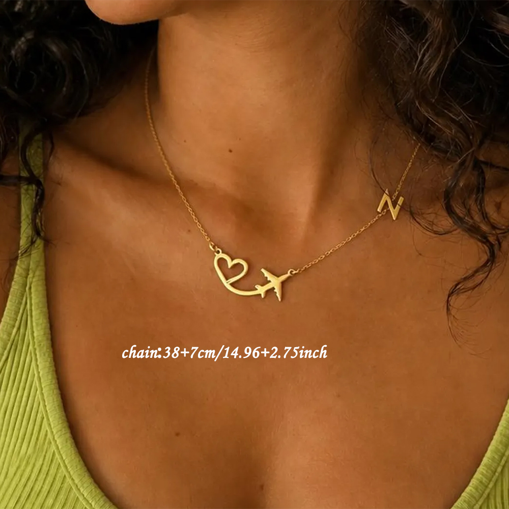 Personalized Heart Airplane In - огляд і ціна Custom Name Necklace Stainless Steel