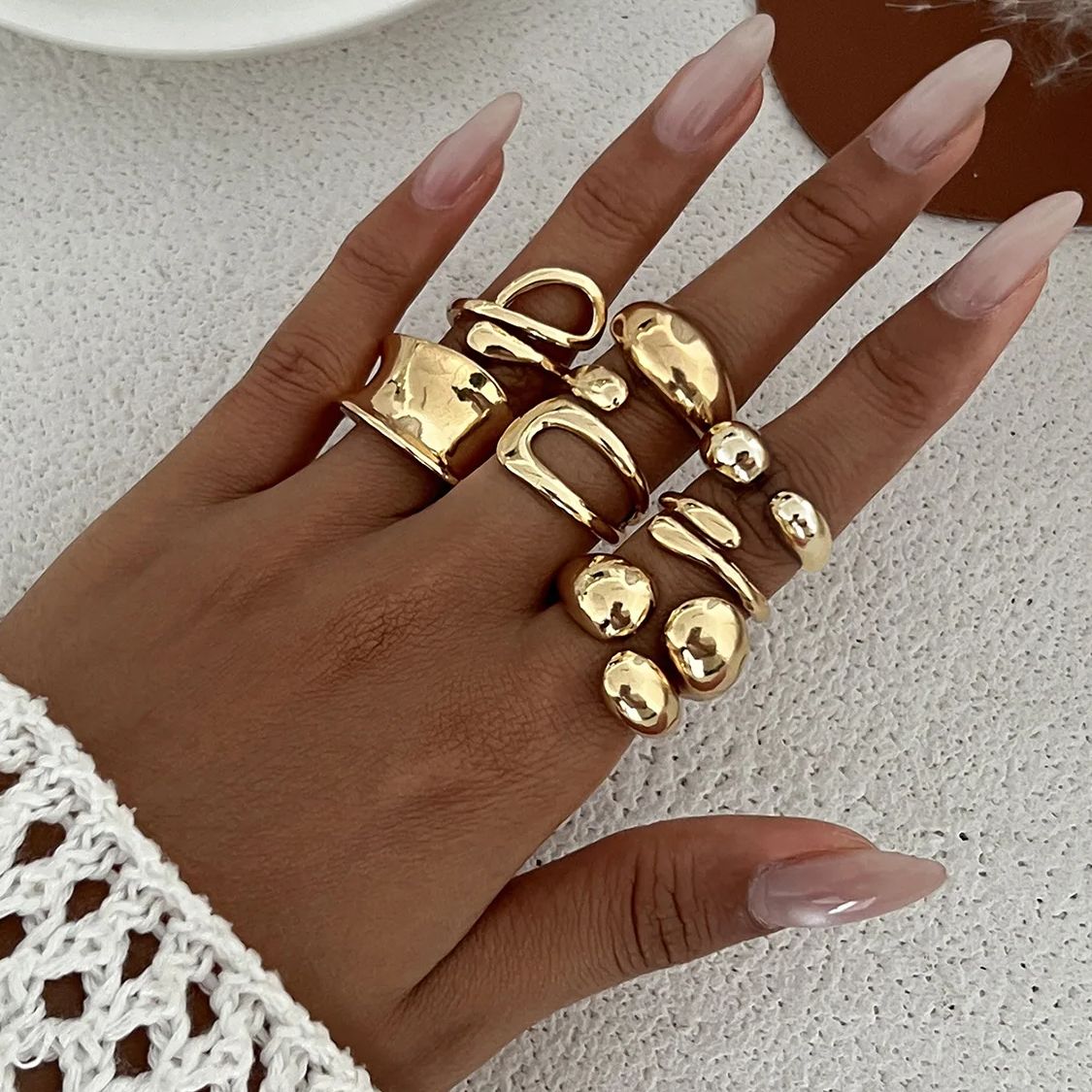 DIEZI One Set Fashion Hollow G - огляд і ціна Vintage Punk Knuckle Rings Set