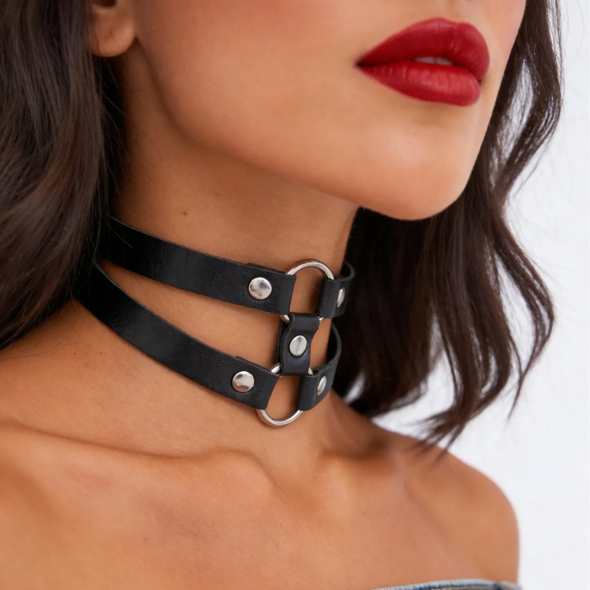 Fashion PU Leather Spiked Chok - огляд і ціна Goth Punk Spike Choker