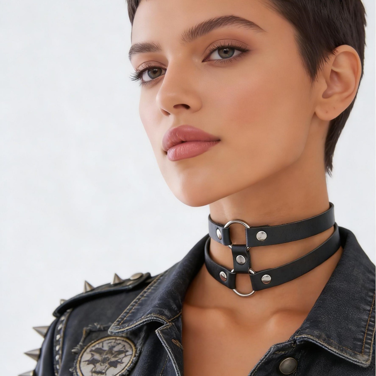 Fashion PU Leather Spiked Chok - огляд і ціна Goth Punk Spike Choker
