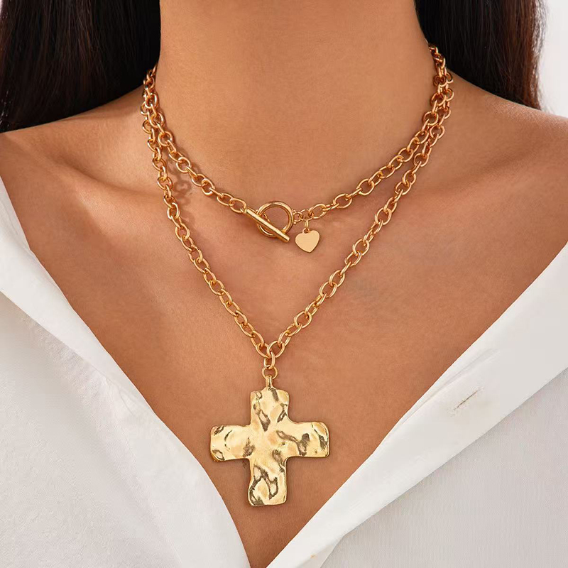 Hot sale Gold Layered Chunky C - огляд і ціна Cross Pendant Necklace Gold