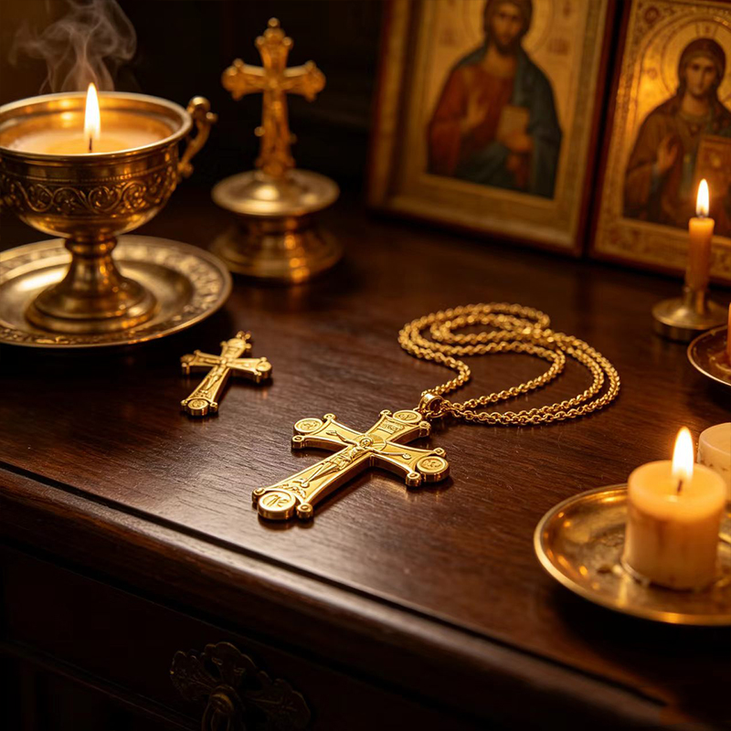 Premium Orthodox Crucifix Neck - огляд і ціна Cross Pendant Necklace Gold