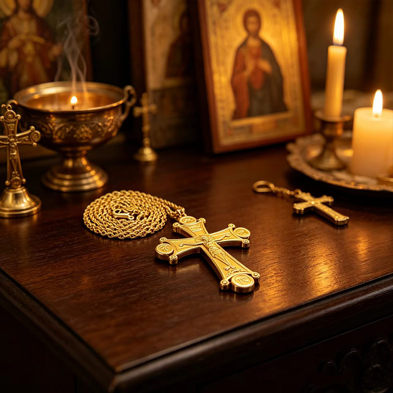 Premium Orthodox Crucifix Neck - огляд і ціна Cross Pendant Necklace Gold