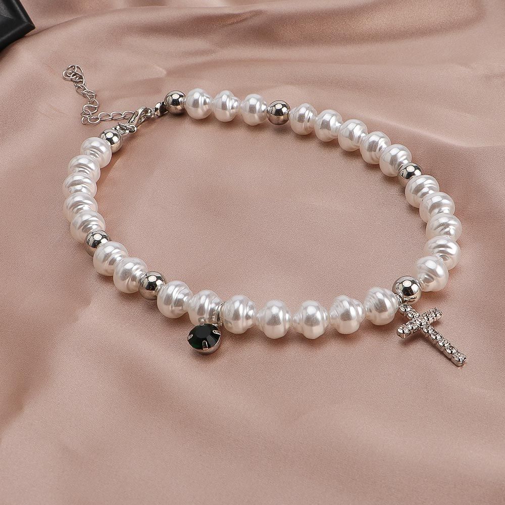 Vintage Pendant Crystal Cross  - огляд і ціна Pearl Choker Necklace Vintage
