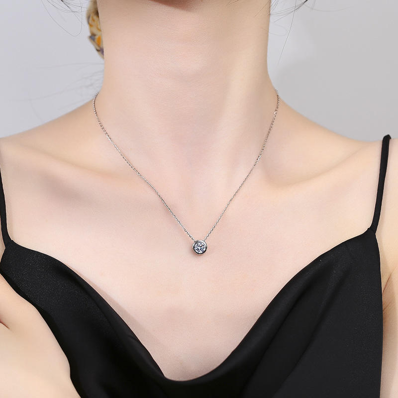 1ct 2ct 3ct D VVS1 Bezel Moiss - огляд і ціна 925 Sterling Silver Chain Necklace Men