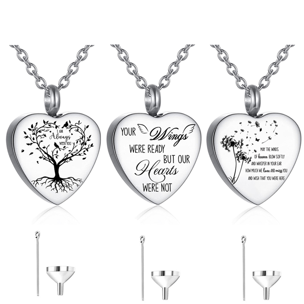 3 Styles Stainless Steel Urn N - огляд і ціна Heart Locket Necklace Photo