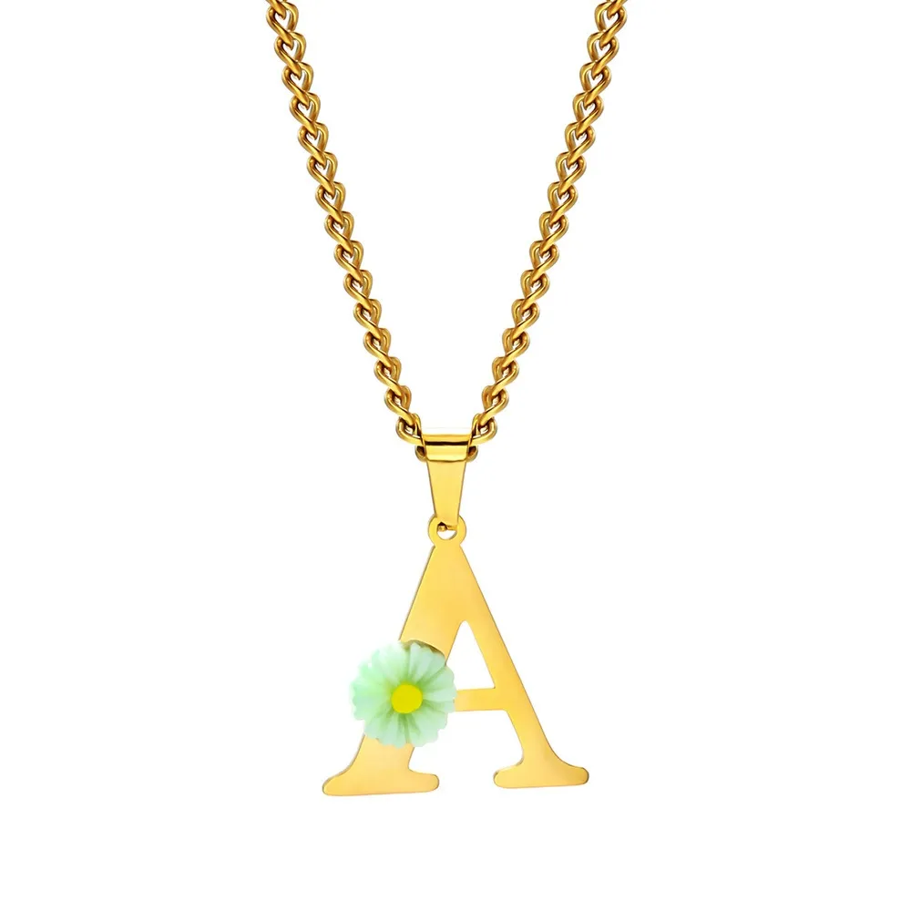 Personalized Daisy Initial Let - огляд і ціна Initial Letter Necklace 18K Gold