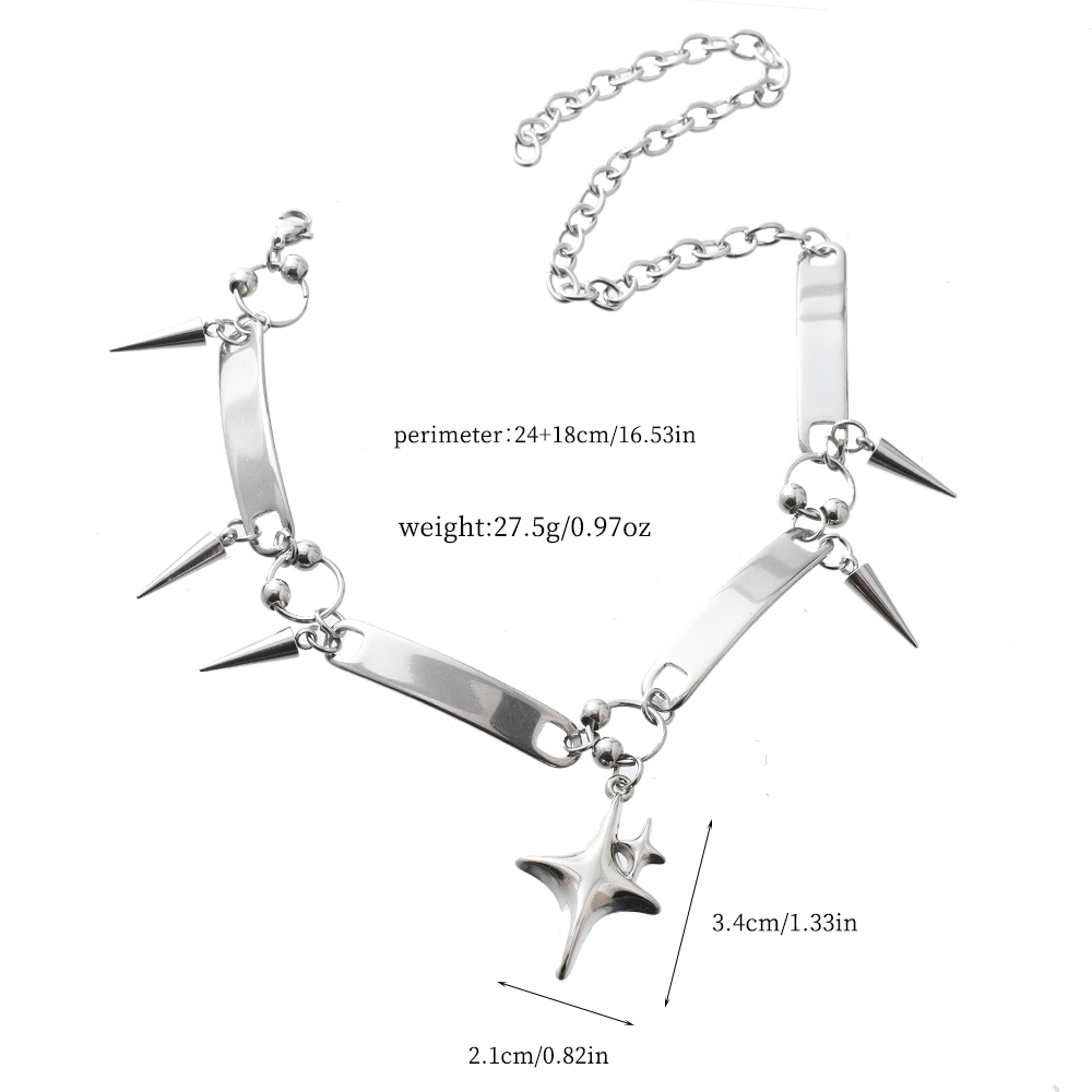 Y2k Star Riveted Choker Goth D - огляд і ціна Goth Punk Spike Choker