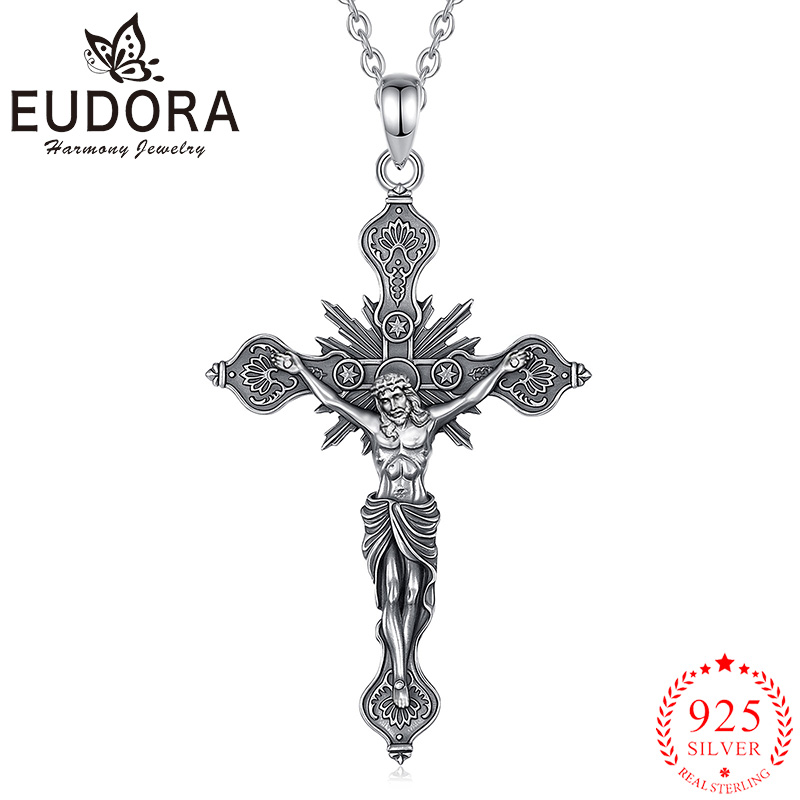 Eudora New Crucifix Cross Neck - огляд і ціна 925 Sterling Silver Chain Necklace Men