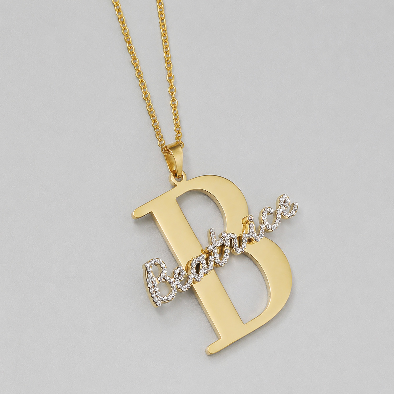Qitian Custom Diamond Name Ini - огляд і ціна Initial Letter Necklace 18K Gold