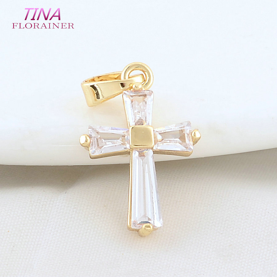 6PCS 12*18MM 14K Gold Color Br - огляд і ціна Cross Pendant Necklace Gold