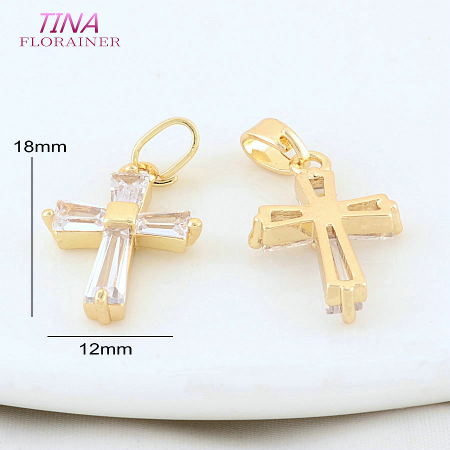 6PCS 12*18MM 14K Gold Color Br - огляд і ціна Cross Pendant Necklace Gold