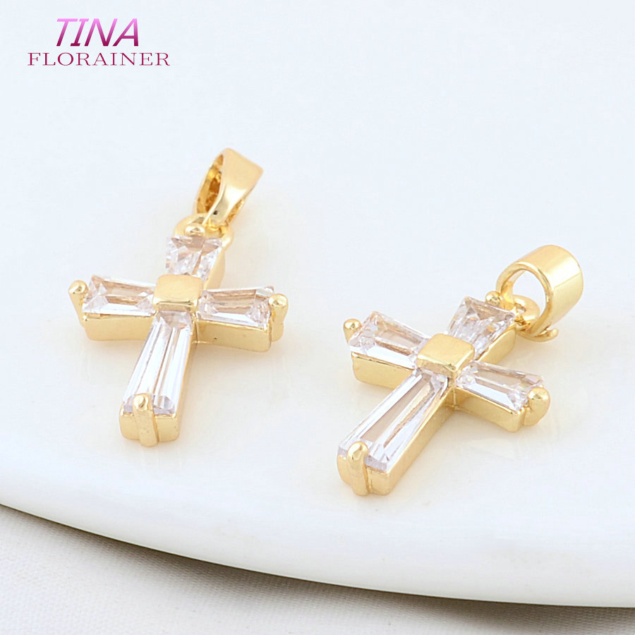 6PCS 12*18MM 14K Gold Color Br - огляд і ціна Cross Pendant Necklace Gold
