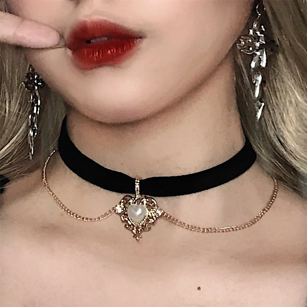 Vintage Velvet Chain Choker Ne - огляд і ціна Pearl Choker Necklace Vintage