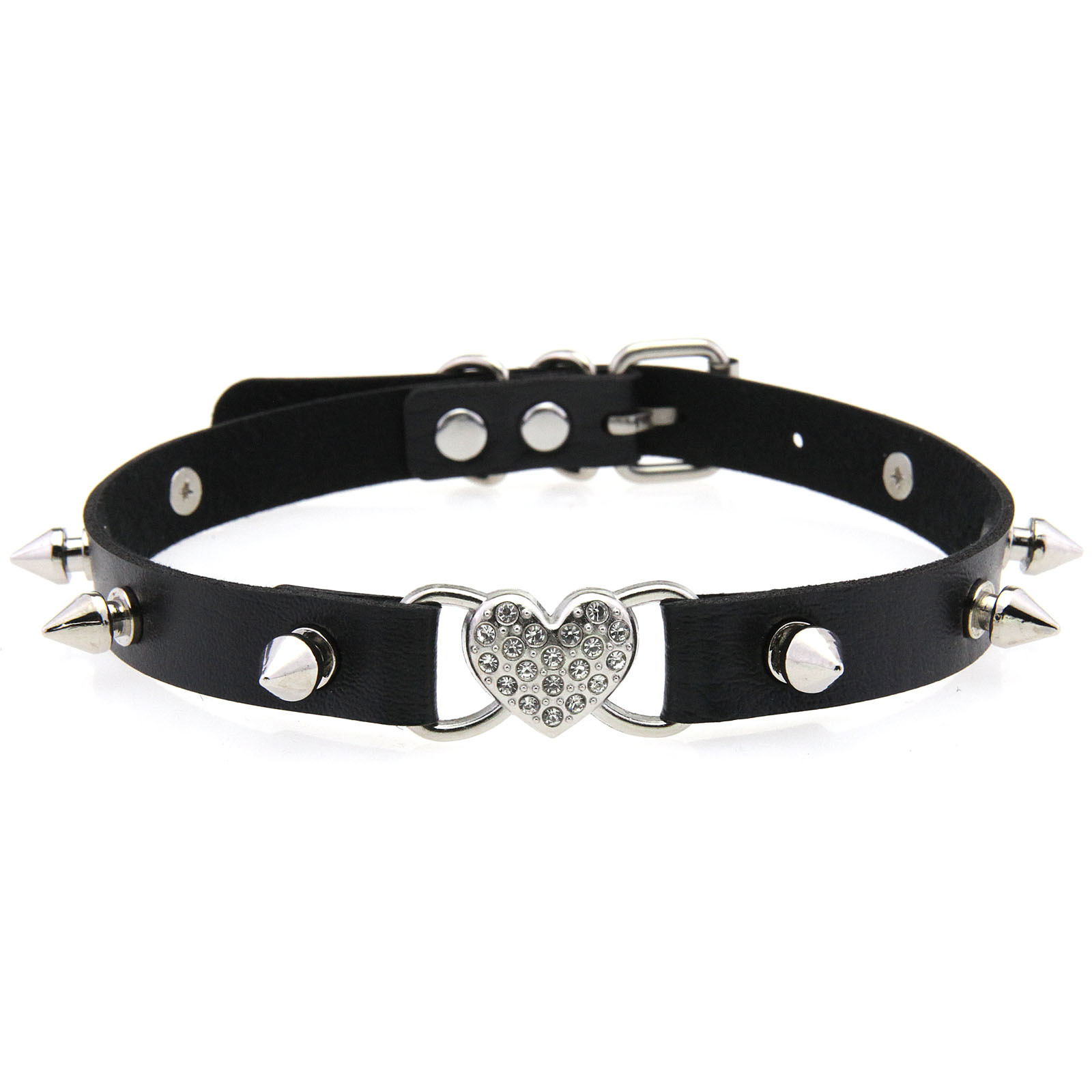 Goth Heart Collar Black Choker - огляд і ціна Goth Punk Spike Choker