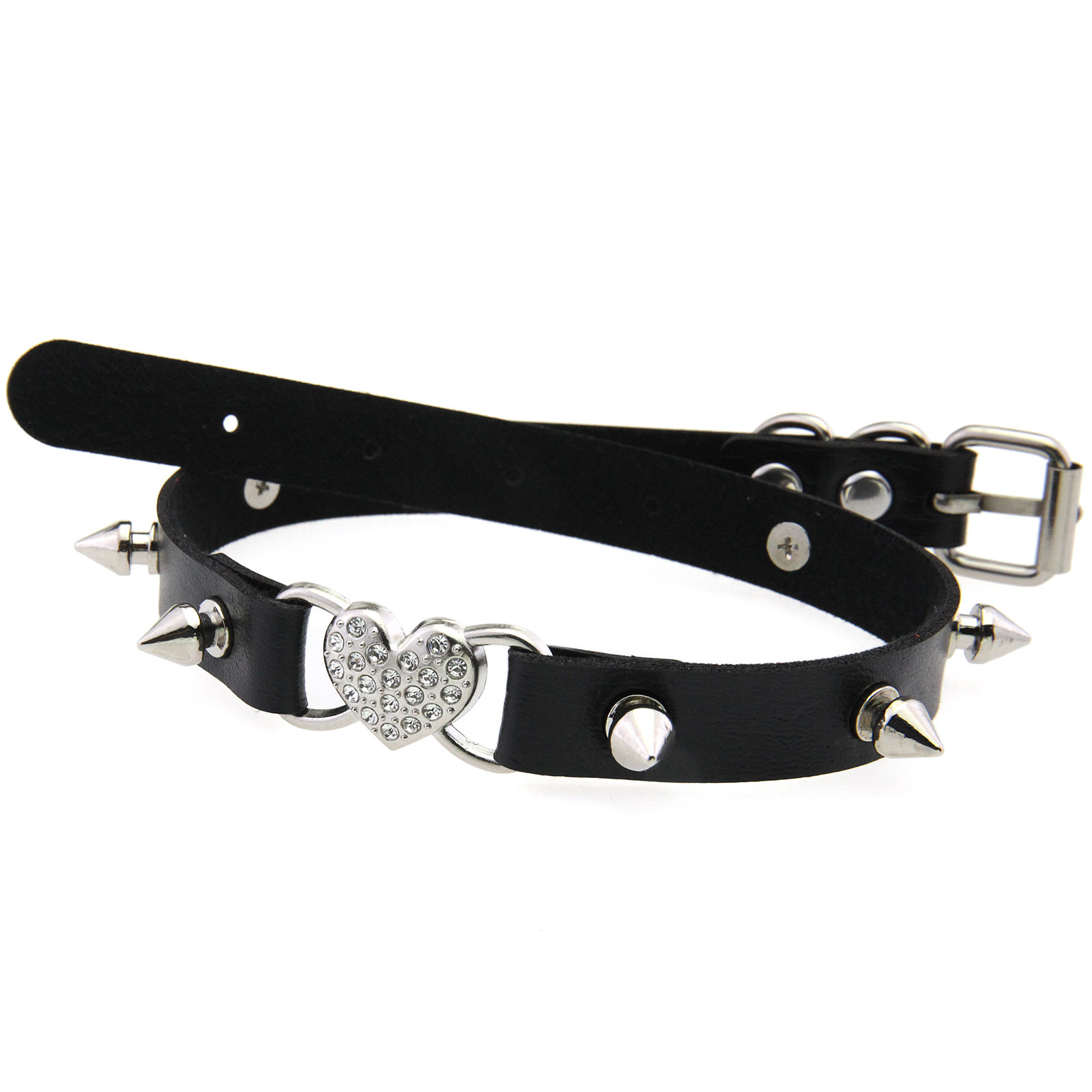 Goth Heart Collar Black Choker - огляд і ціна Goth Punk Spike Choker