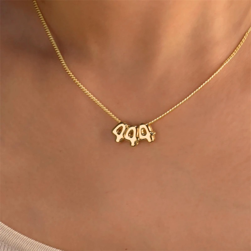 Personalized 3D Bubble Letter  - огляд і ціна Initial Letter Necklace 18K Gold