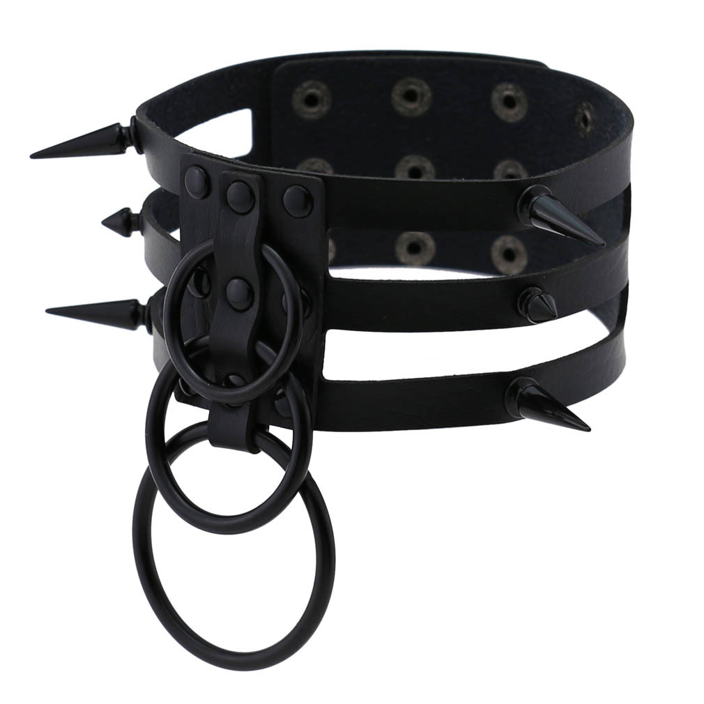 Fashion Women Men Black Rivet  - огляд і ціна Goth Punk Spike Choker