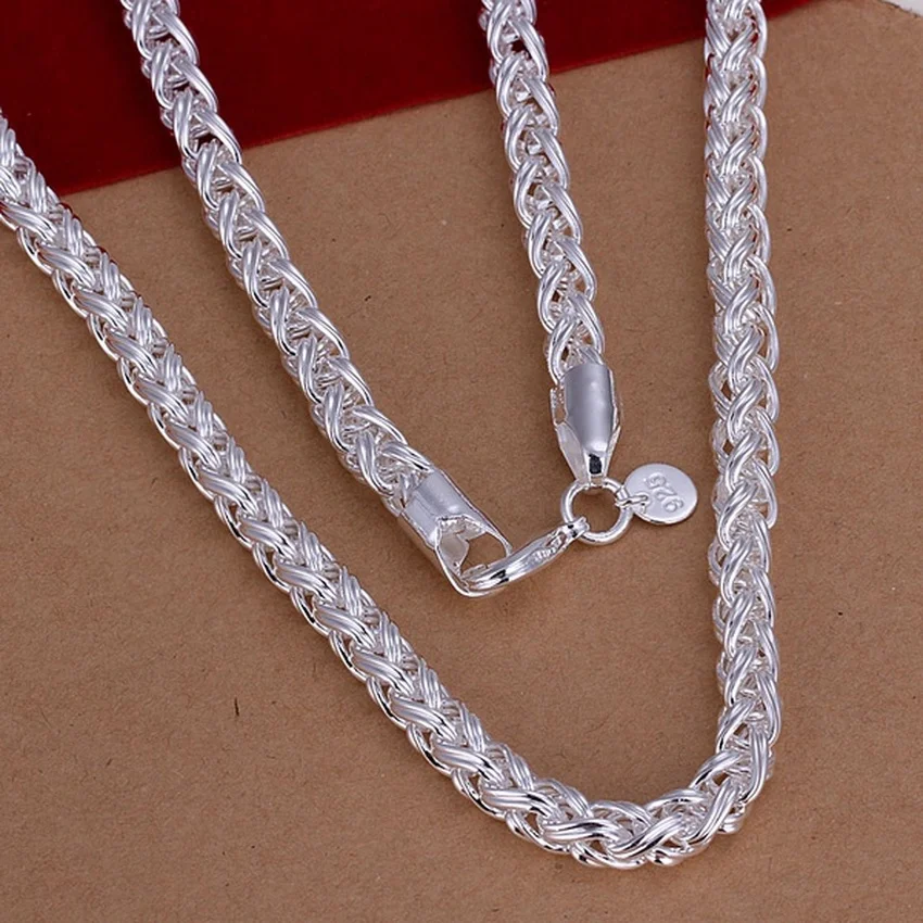 50cm 925 Sterling Silver 6MM N - огляд і ціна 925 Sterling Silver Chain Necklace Men