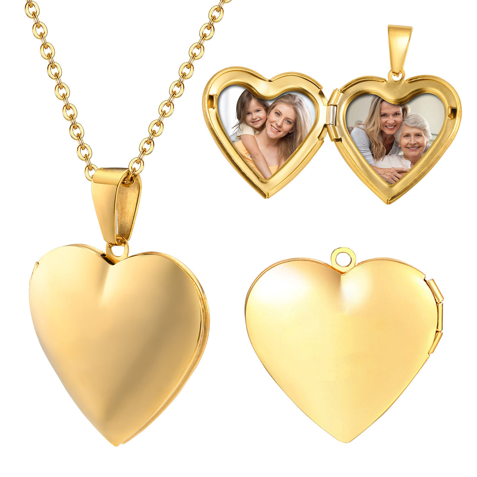 Stainless Steel Jewelry Heart  - огляд і ціна Heart Locket Necklace Photo