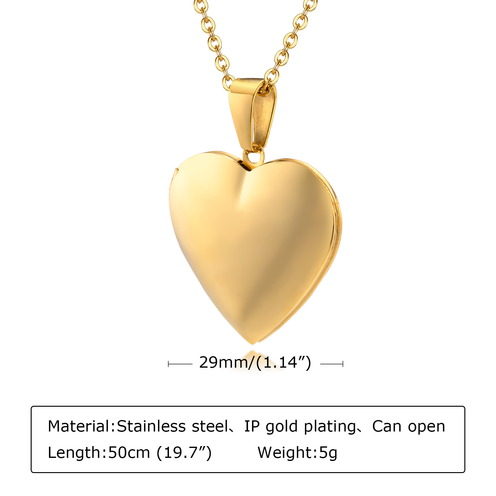 Stainless Steel Jewelry Heart  - огляд і ціна Heart Locket Necklace Photo