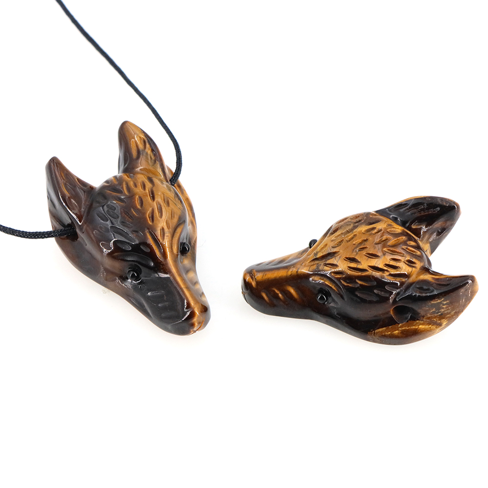 40mm Wolf Head Stone Pendant N - огляд і ціна Crystal Pendant Necklace Natural Stone