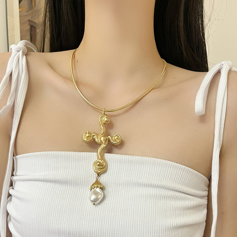 Vintage Exaggerated Baroque Pe - огляд і ціна Pearl Choker Necklace Vintage