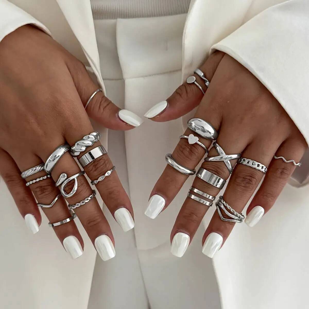 KunJoe 24Pcs/Set Trendy Irregu - огляд і ціна Vintage Punk Knuckle Rings Set