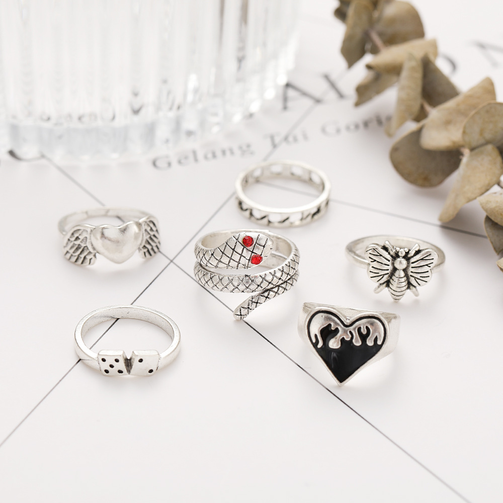 6Pcs Vintage Punk Snake Knuckl - огляд і ціна Vintage Punk Knuckle Rings Set