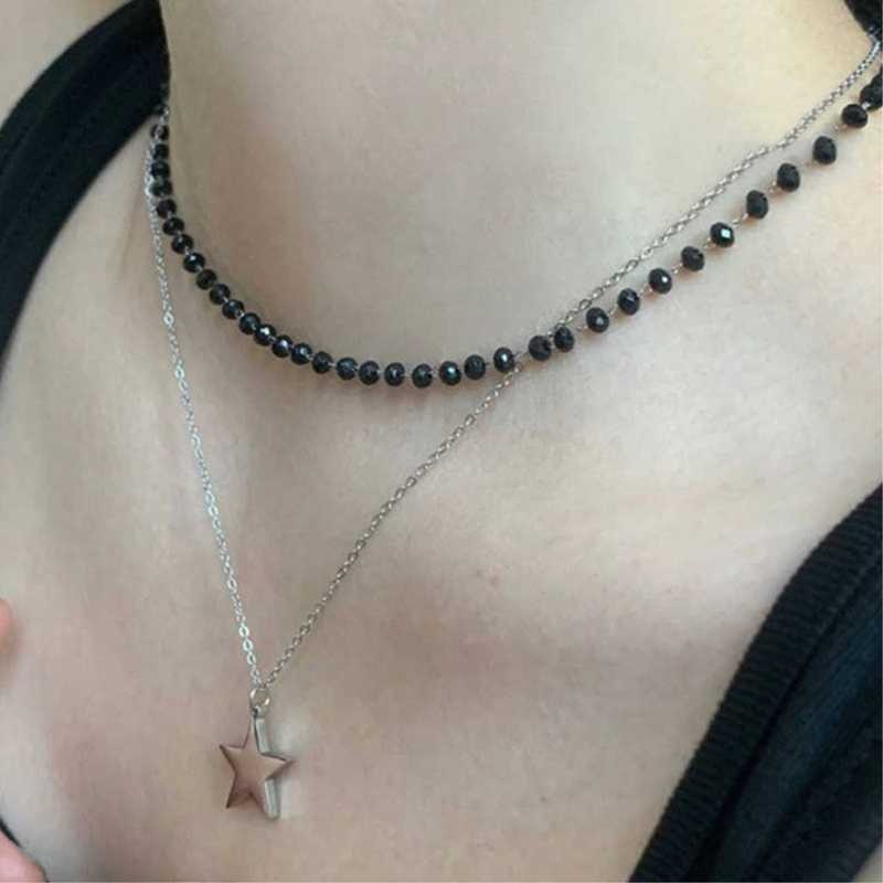 6Pcs Gothic Layered Necklace S - огляд і ціна Layered Pendant Necklace Aesthetic