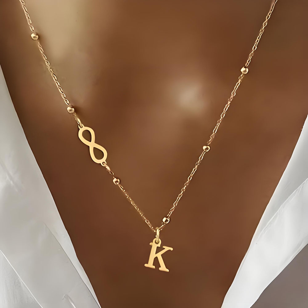 Custom Infinity Symbol Initial - огляд і ціна Initial Letter Necklace 18K Gold