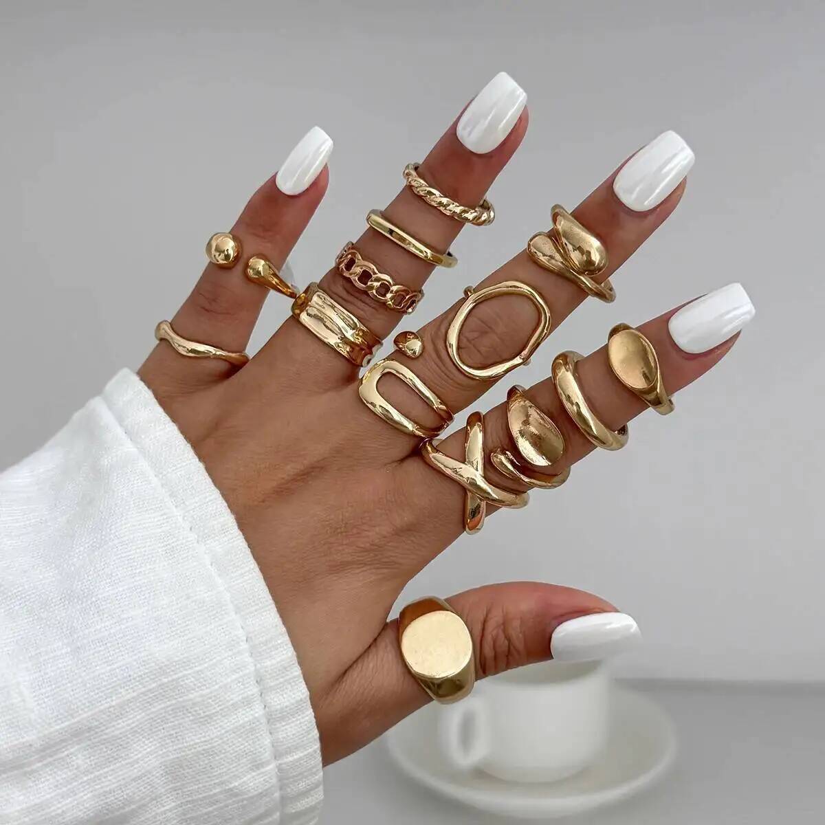 IngeSight.Z 14Pcs/Set Hip Hop  - огляд і ціна Vintage Punk Knuckle Rings Set