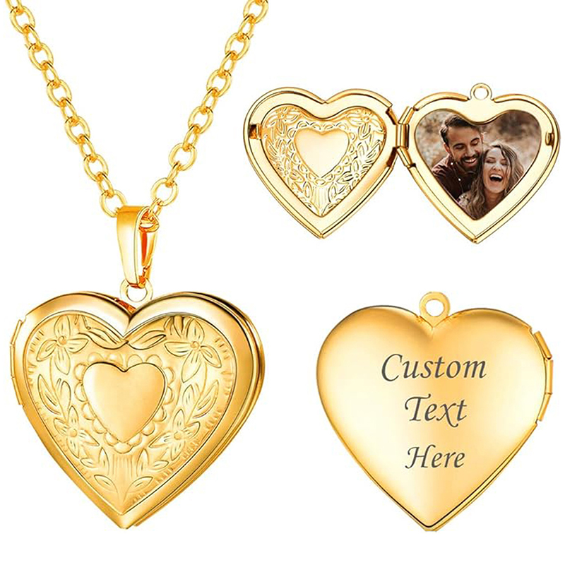 Personalized Locket Necklace C - огляд і ціна Heart Locket Necklace Photo