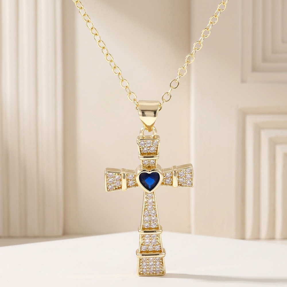 Fashion Cubic Zirconia Cross P - огляд і ціна Cross Pendant Necklace Gold