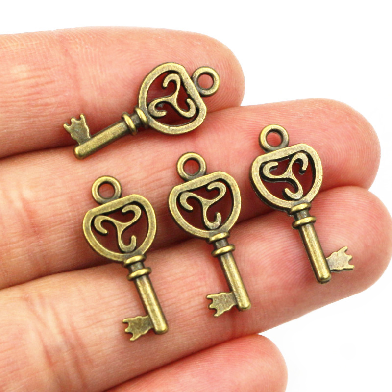 40pcs Key Charms Pendants Anti - огляд і ціна Heart Locket Necklace Photo