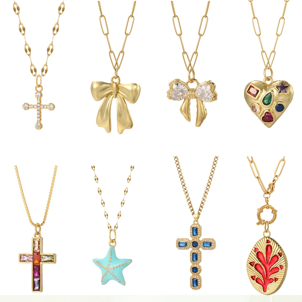 Cute Sea Star Shell Diy Neckla - огляд і ціна Cross Pendant Necklace Gold